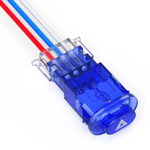 Imagen 2 del producto Interruptor de luz de peligro para motocicleta, intermitente de doble advertencia, señal de emergencia con bloqueo de 3 cables, seguro y Universal