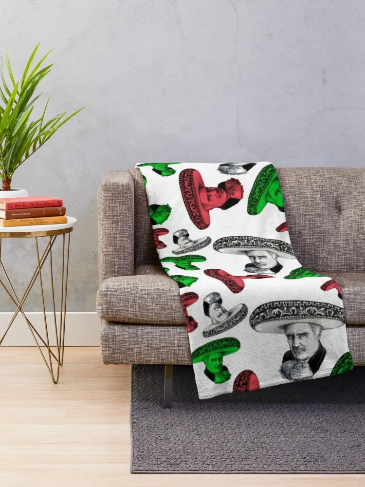 Mexican Flag Sombrero Vicente Pattern Throw Blanket blankets and throws halloween Tourist Quilt Blankets