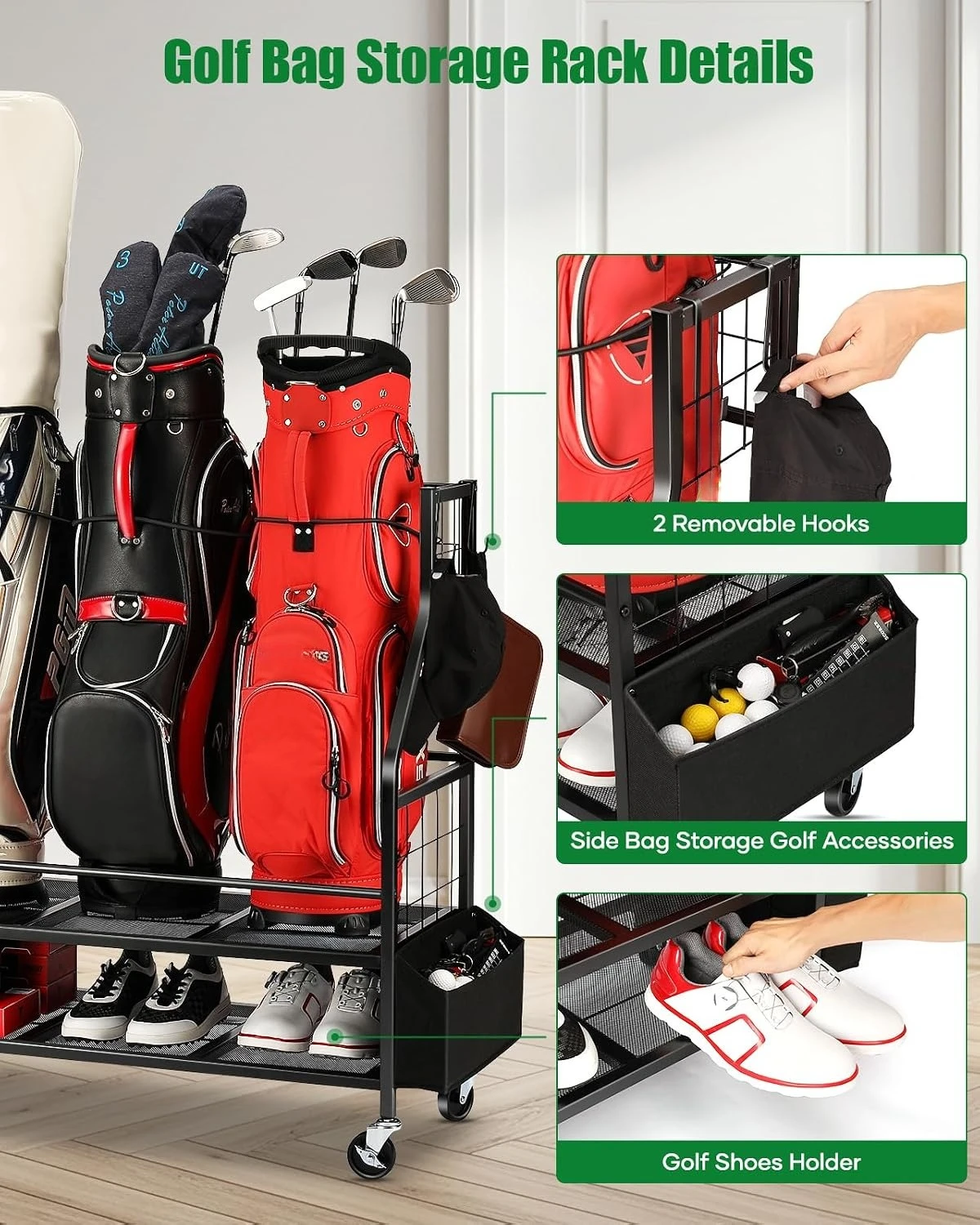 Rak Penyimpanan Tas Golf Logam - Golf Equipment Organizer For Garage ulasan dan harga