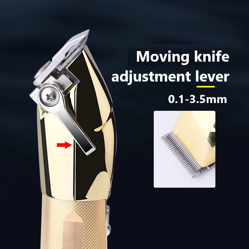 Máquina de cortar cabelo profissional para homens ajustável elétrica barba aparador cabelo recarregável barbeiro sem fio metal lidar com