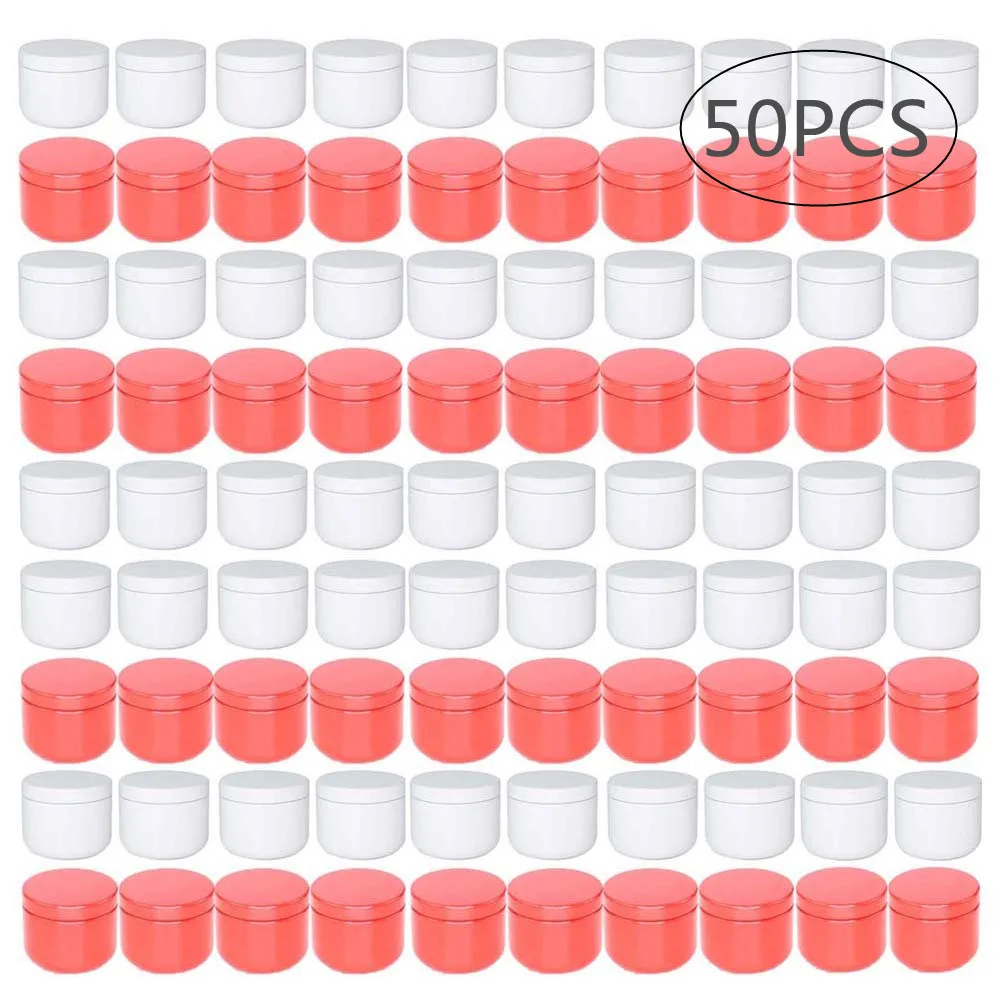 

50pcs 50ml Round metal tea Tin Tea Light Cups Empty Case Candle Wax Containers Candle Mold DIY Wax Candles Tealight Accessories