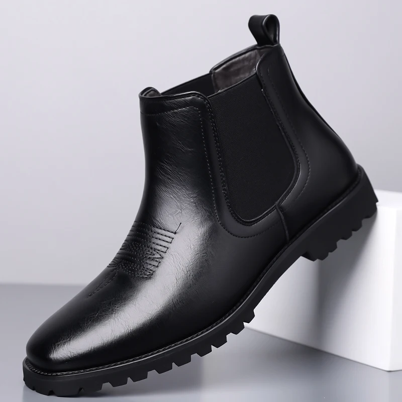 

Women Boots Genuine Leather Platform Boots Motorcycle Shoes Front Zipper Optical Soles Fashion Sexy Punk Men Winter Boots 35-44