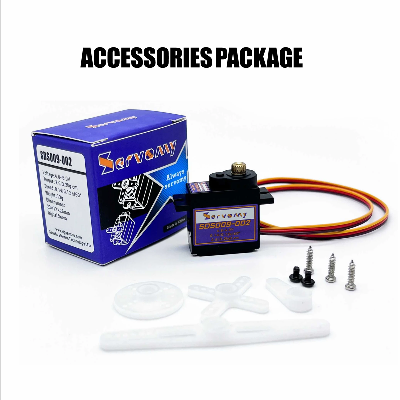 SERVOMY SDS009- SG90 MG90S 9G Mini Size Servo Upgrade , All Metal Geras High Torque Digital Micro Servo, For RC Cars Robot DIY