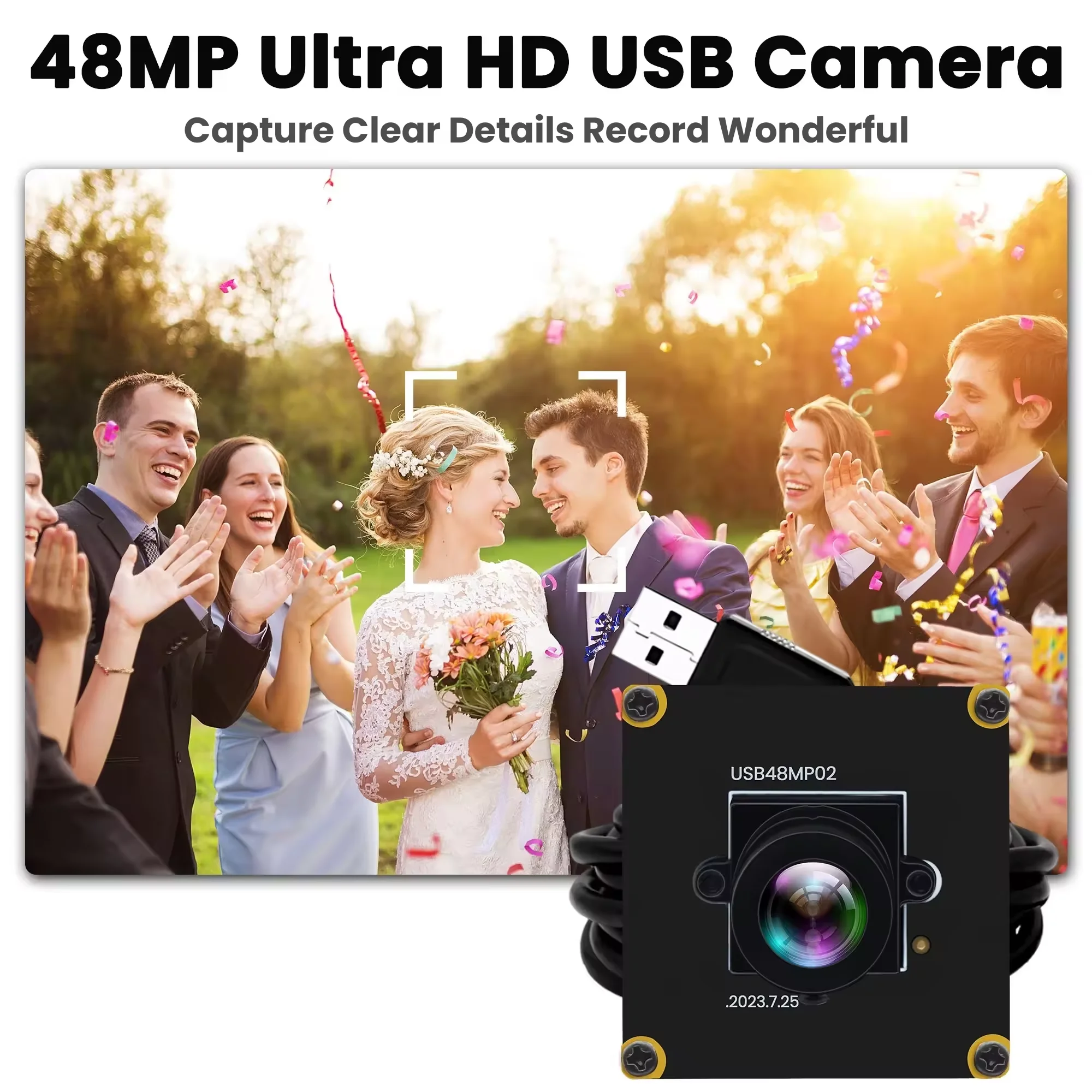 ELP 48MP 8K USB2.0 Camera Module IMX586 CMOS 8000*6000 Lightburn Webcam UVC Free Driver Camera for Industrial Machine Vision