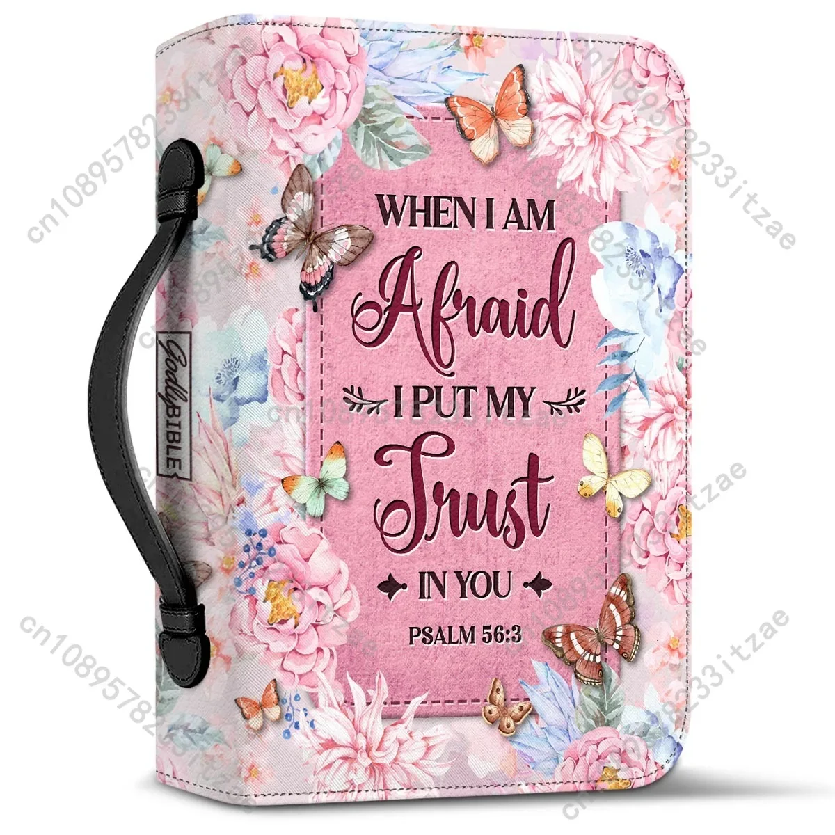 When I Am Afraid I Put My Trust In You Verse Women Holy Bible Bags PU Christian Bags Exquisite Gifts Study Book Storage Boxes