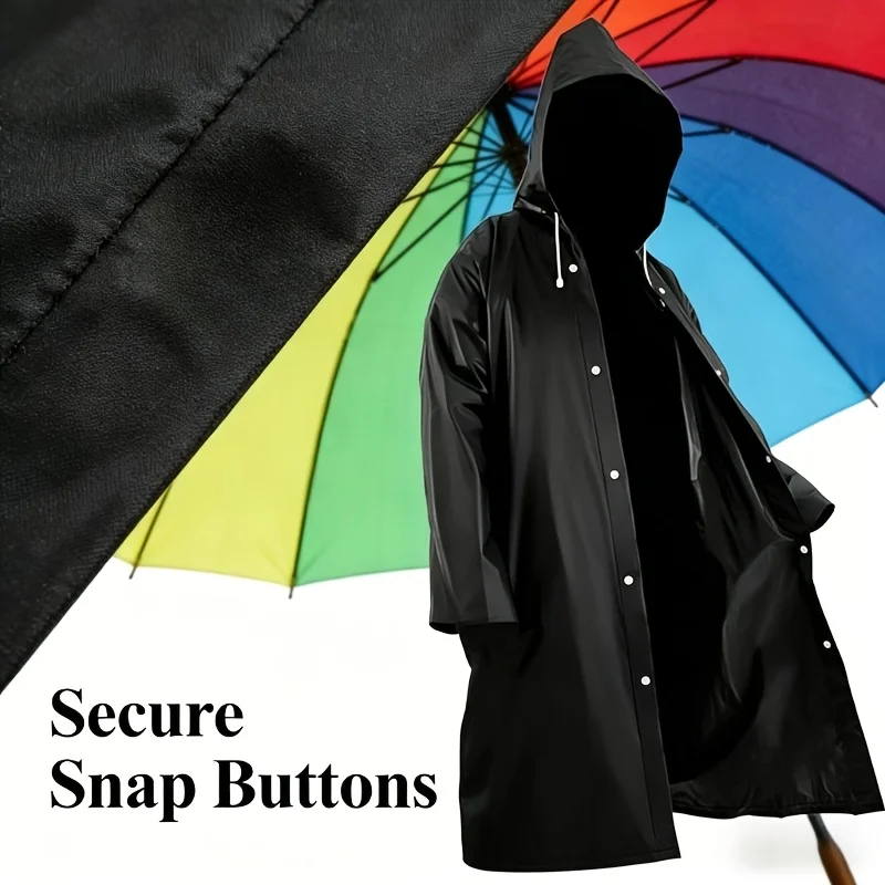 EVA Disposable Raincoat, Thickened Adult Long Hooded Poncho, Unisex Lightweight One‑Piece Rain Cape for Outdoor Travel