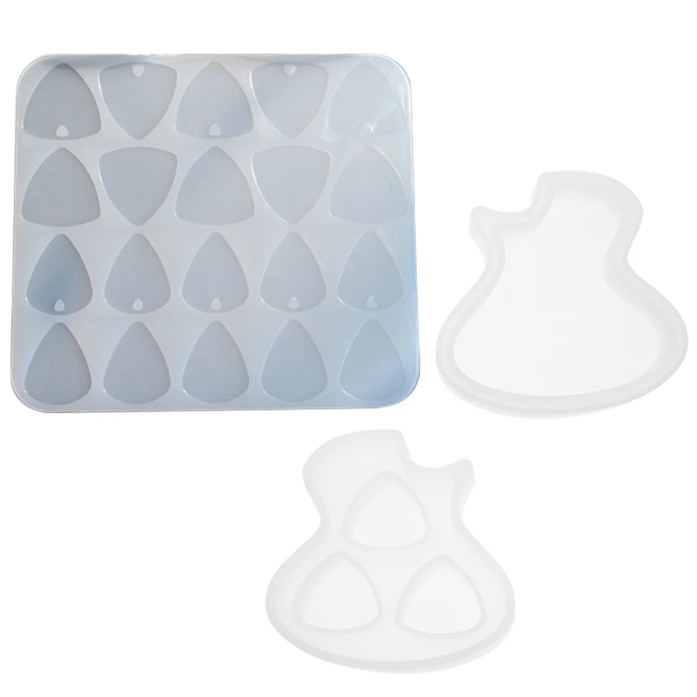 Guitar Picks Moulds Silicone Mold Plectrums Molds Epoxy for DIY Case Practical Storage Box