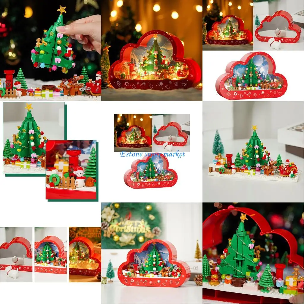 

090B DIY Night Light Castle Building Set Toy Creative LED Construction Building Block