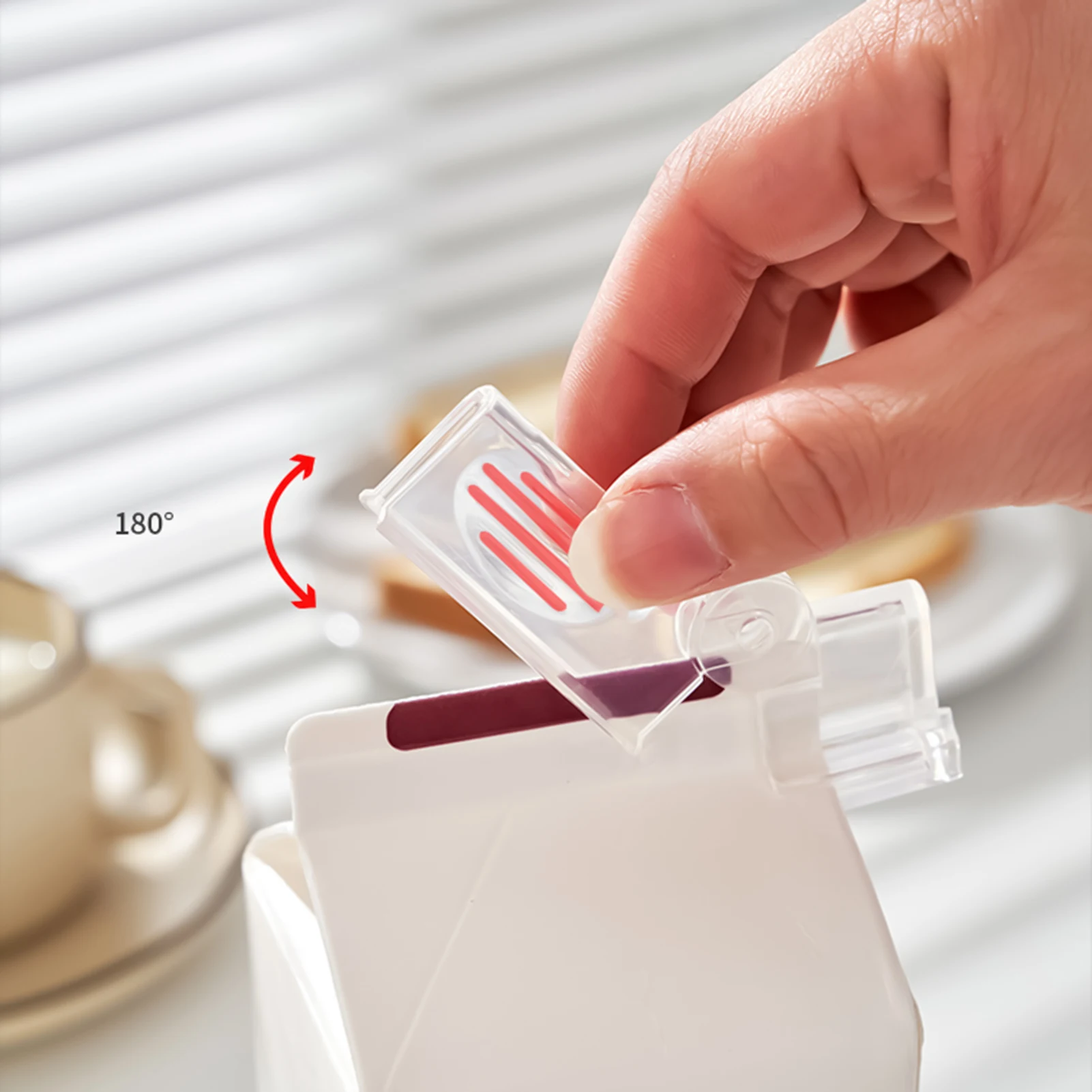 2pcs Carton Milk Clip Food Bag Storage Clips For Pantry 180 Degree Rotating Food Bag Sealer For Liquid Beverage Carton Sealing