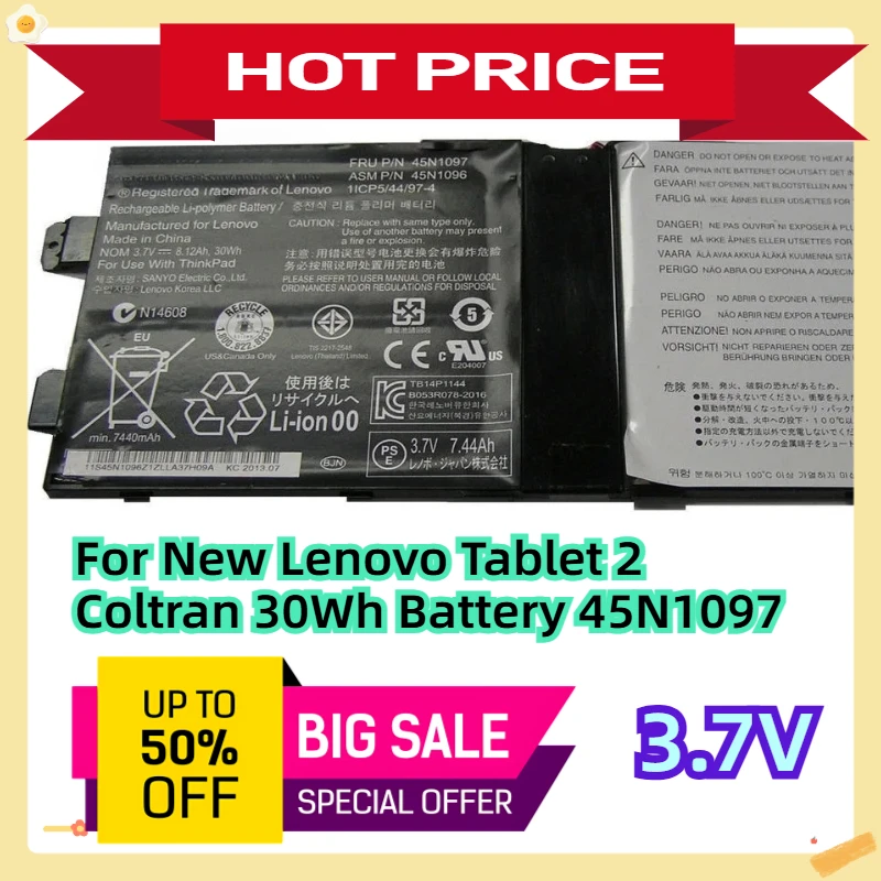 

For New Lenovo Tablet 2 Coltran 30Wh 3.7V Battery 45N1097