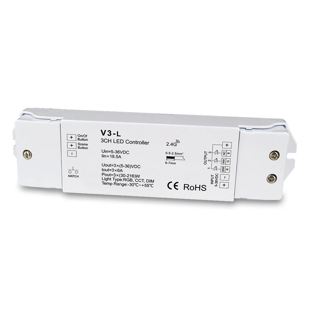 dim-cct-rgb定電圧コントローラー、単色コントローラー、色温度コントローラー、rgbコントローラー-v3-l
