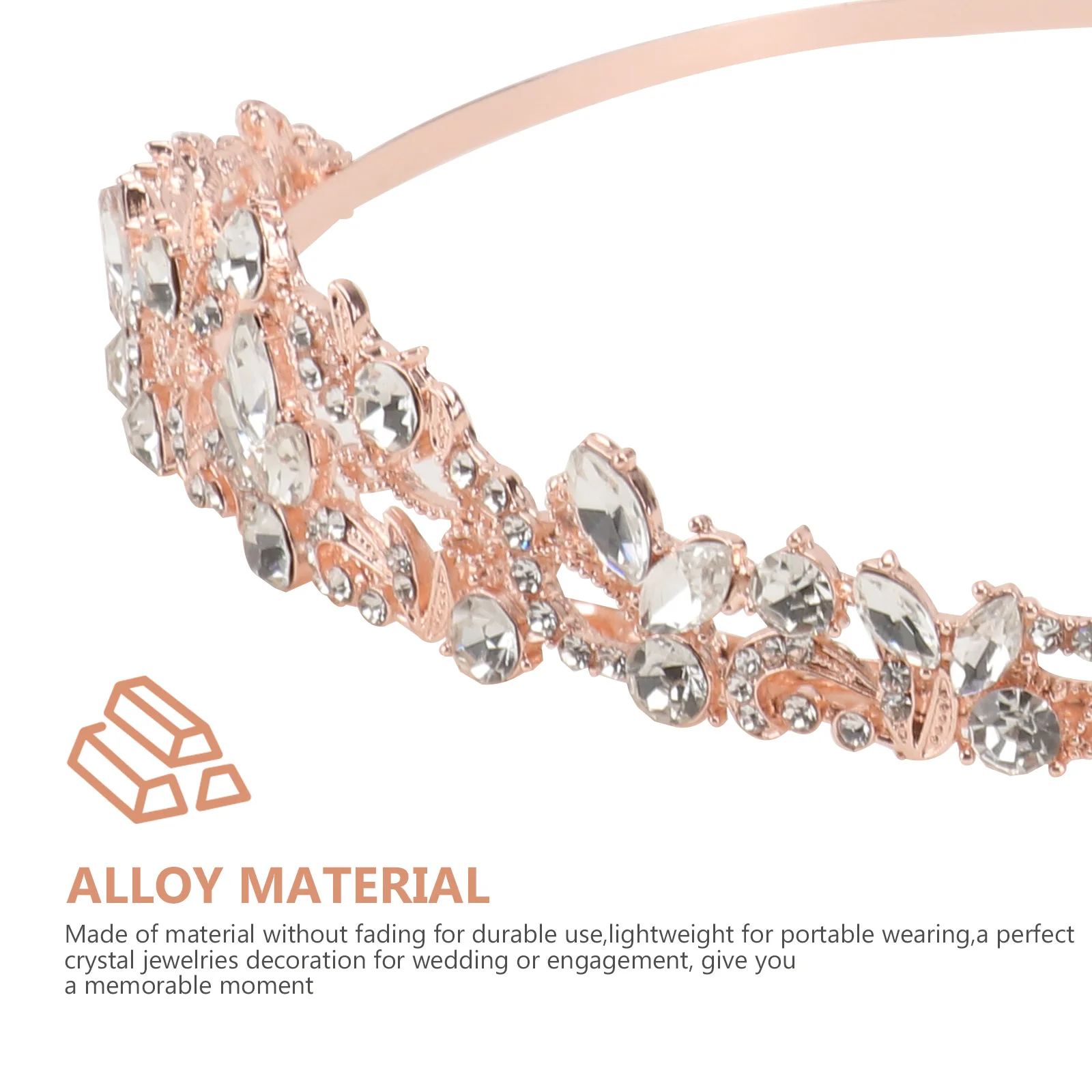 

Vintage Crown Hair Vine Branches Lightweight Bridal Tiara Wedding Party Engagement Crystal Headpiece Accessory Rose Gold