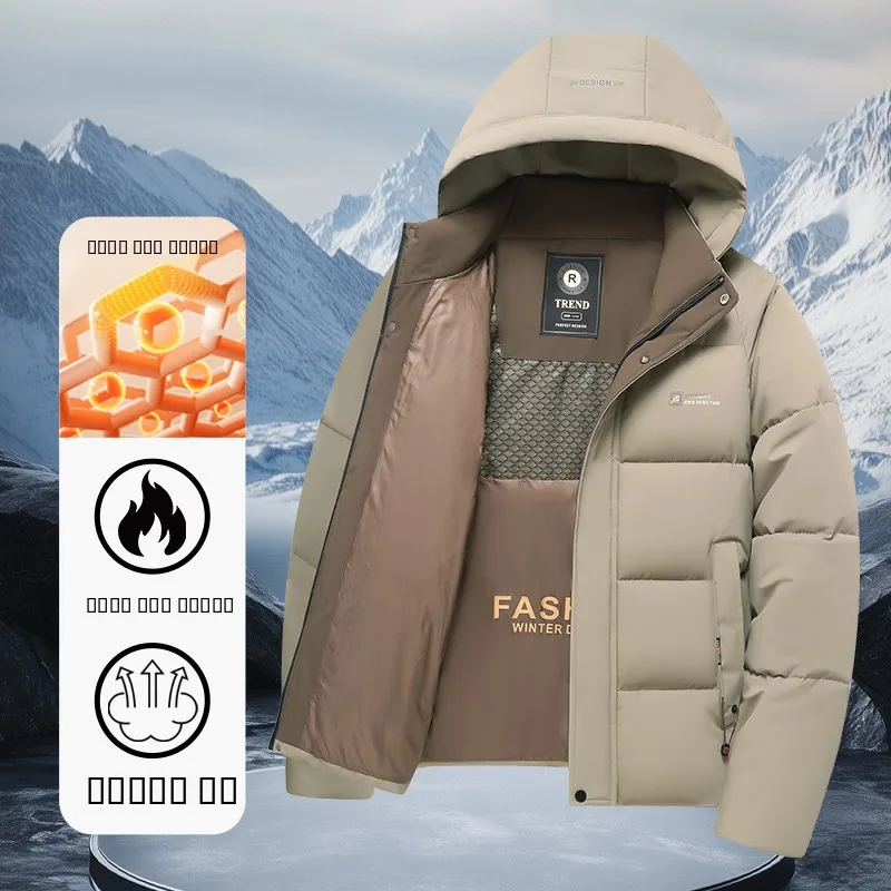 

Мужское зимнее повседневное хлопковое пальто средней длины со съемным капюшоном, повседневная универсальная одежда для папы Faion Urban Sle