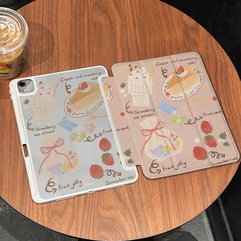 Sweet Food for IPad Air 6 Case IPad 10th Gen Air 5th 4th 10.9 Pro 11 2nd 3rd 4th IPad 10.2 7th 9th 8th with Pencil Holder Funda