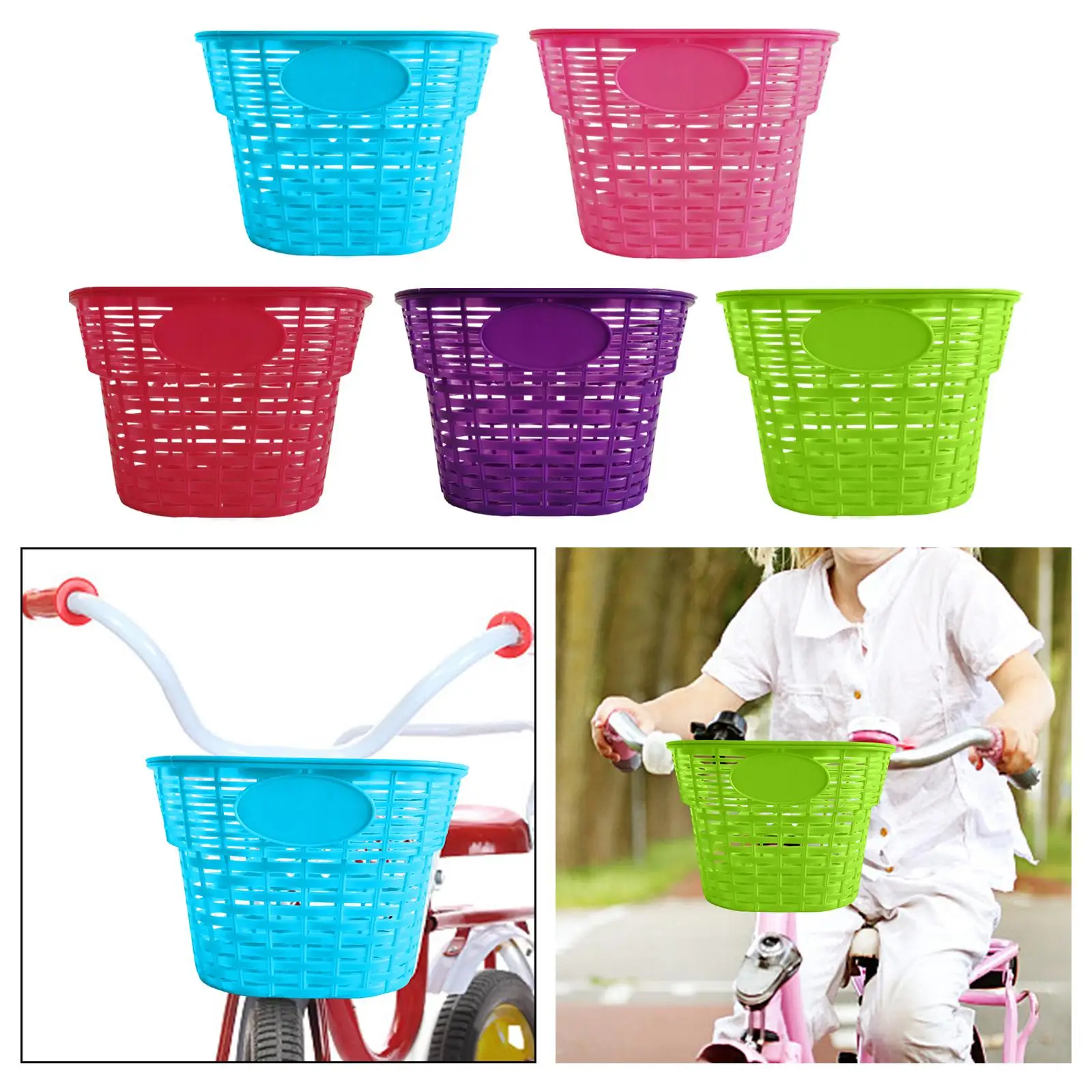 Bicycle Basket Bicycle Bags Children Bike Plastic Hanging Front Handlebar Carrier Saddlebag