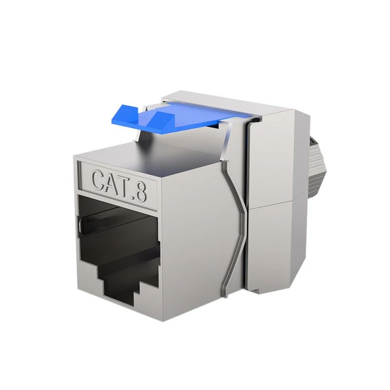 Módulo Keystone Jack blindado STP sin herramientas RJ45 CAT8, adaptador de acoplador de red de aleación de Zinc autoblocante