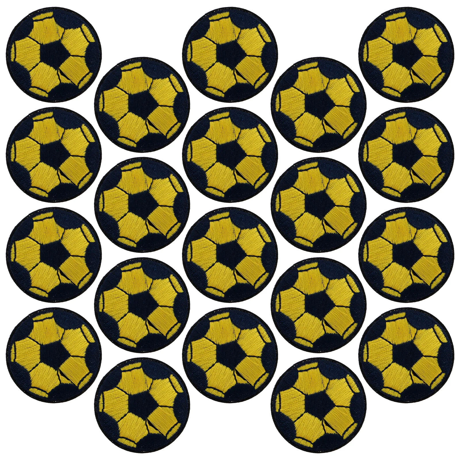 

20 Pcs Football Designed Embroidery Applique Patches for Clothes T Shirts Coats Sewing Practical Lightweight Storage