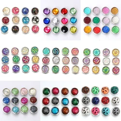 10pcs/lot Mix Color Mini Snap Jewelry 12mm Resin Flower Snap Buttons for Snap Jewellery Fit 12mm Snap Bracelet Bangle