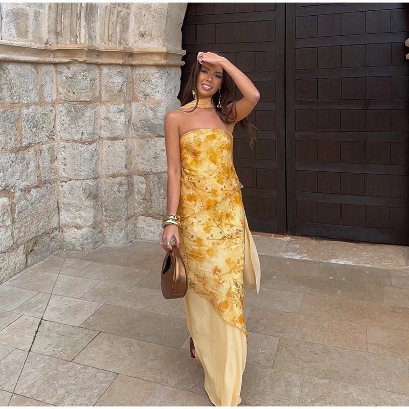 Square Neck Sleeveless Tank Tiered Ruffle Skirt Two Piece Set Bodycon Fitted 2026 Summer Women Outfit Casual Chic Lady Conjunto
