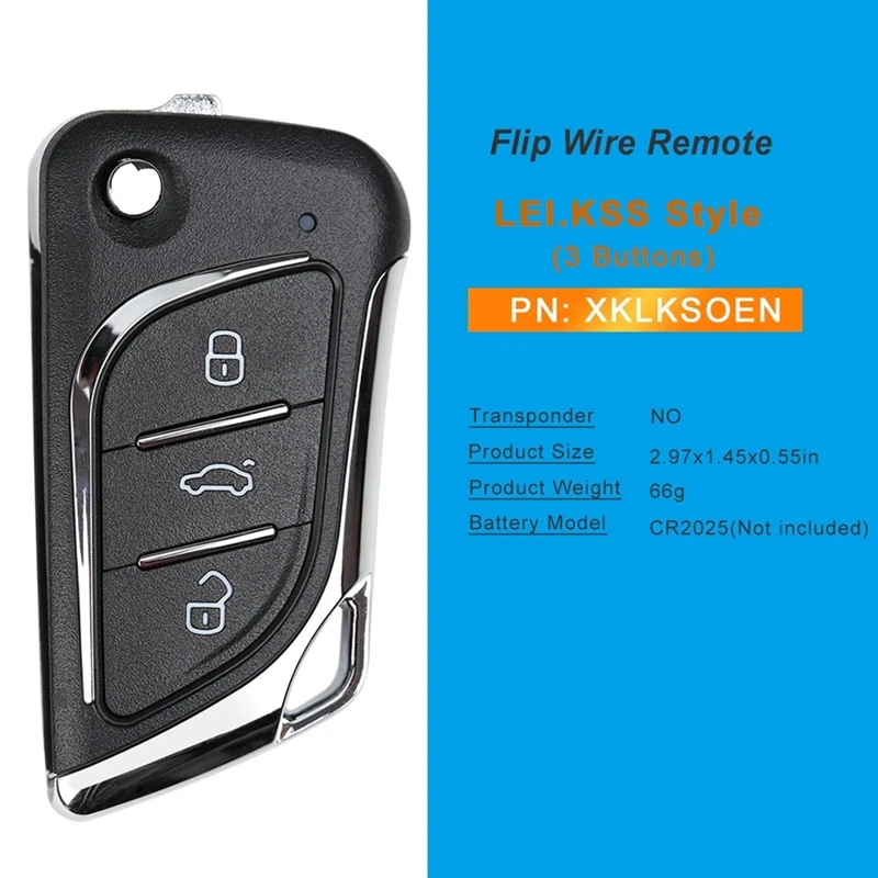 

For Xhorse XKLKS0EN Universal Wire Remote Key Fob 3 Button For Lexus Style For VVDI Key Tool