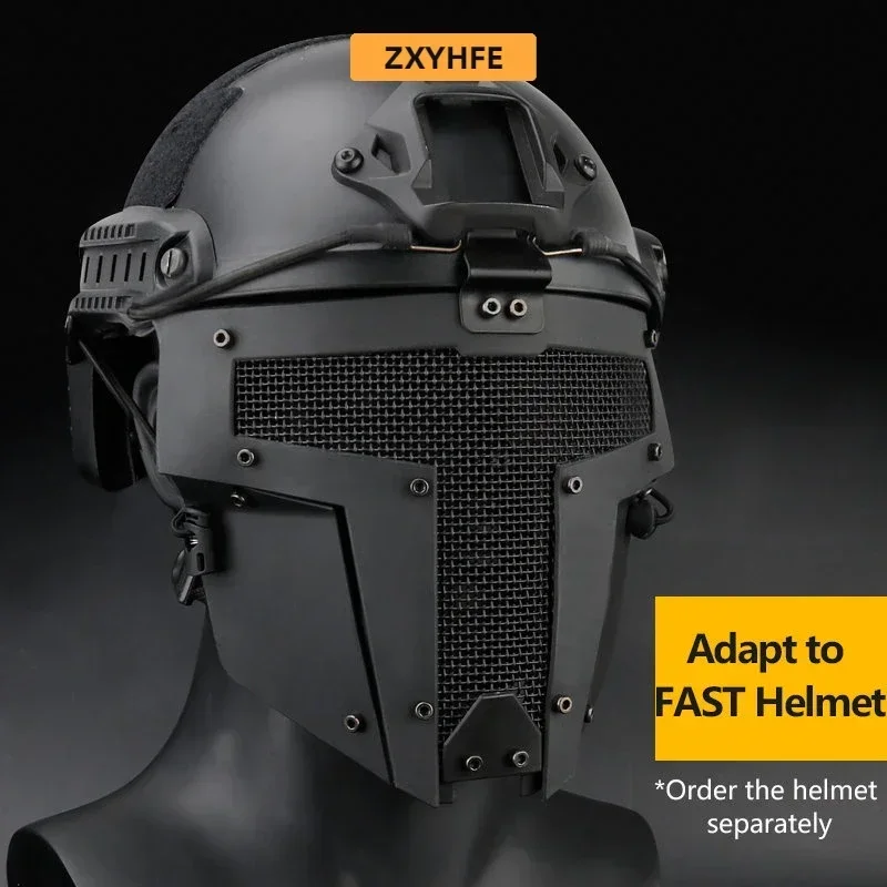 ZXYHFE-Masques Demi-visage de Paintball en Acier à Faible Teneur en Carbone, Accessoires Confortables de Tir et de Wargame en Plein Air