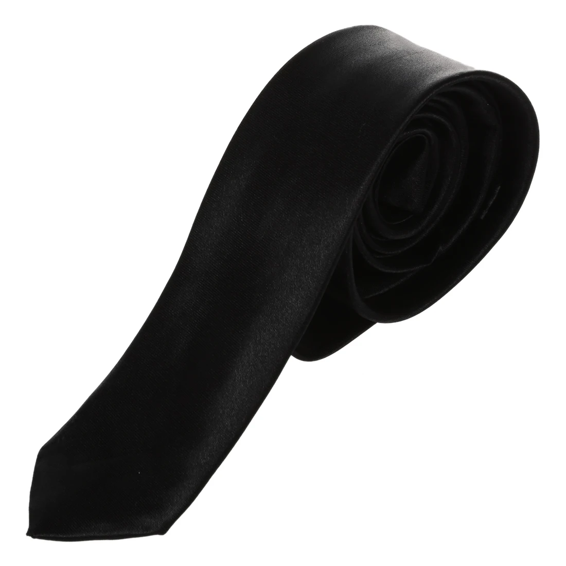 Black Polyster Skinny Neck Tie Necktie 57