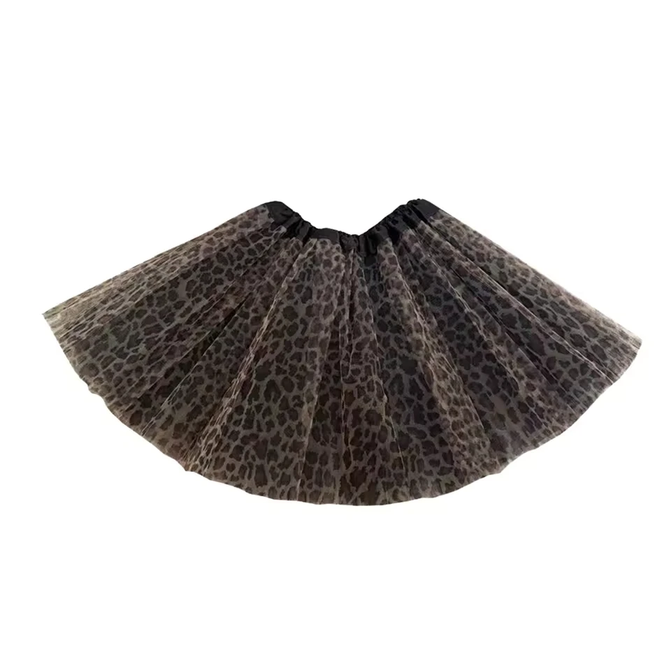 Ladies Europe America Sexy Leopard Print Skirt Slimming Waist Cake Pommel Skirt Adult Woman Korean Elastic Waist Midi Skirt