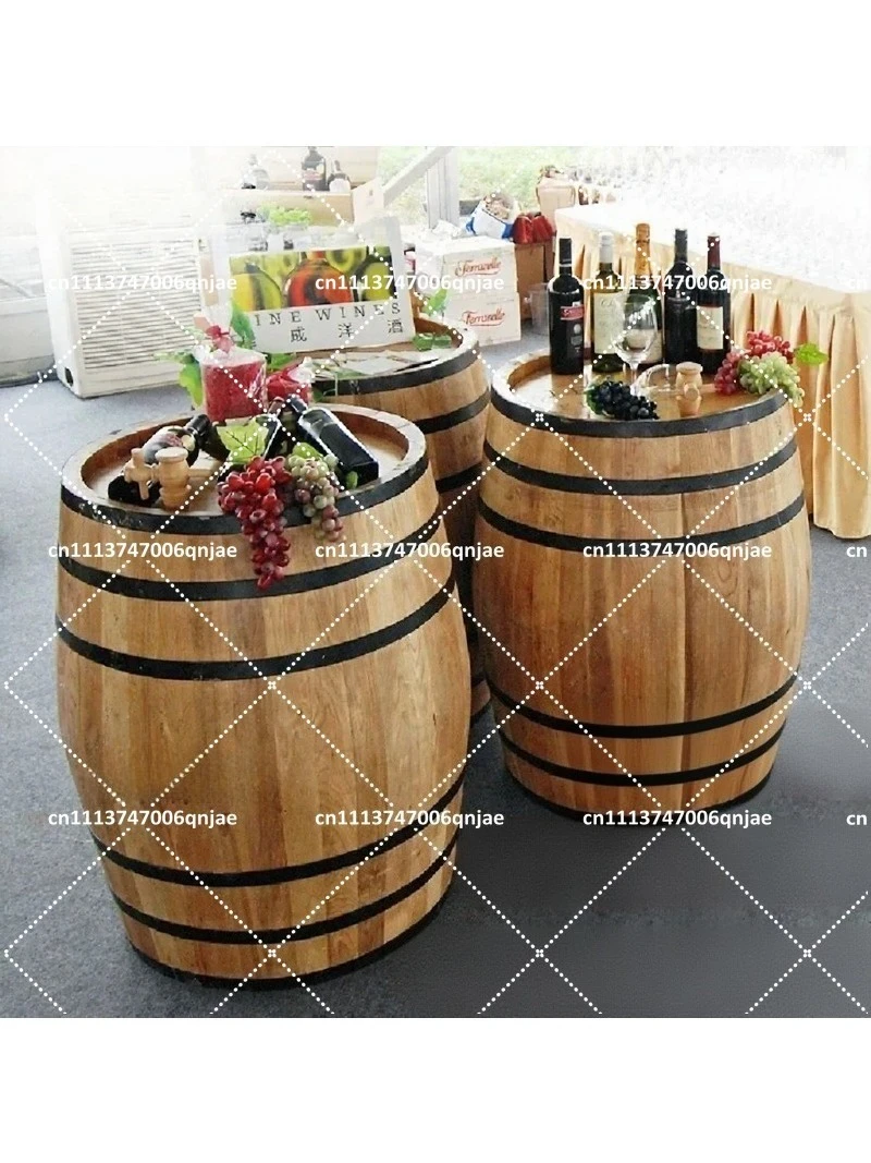 Oak Barrel Solid Wood Wine Beer Baijiu Storage Container for Home Bar Wedding Photography Decoration Customizable Size