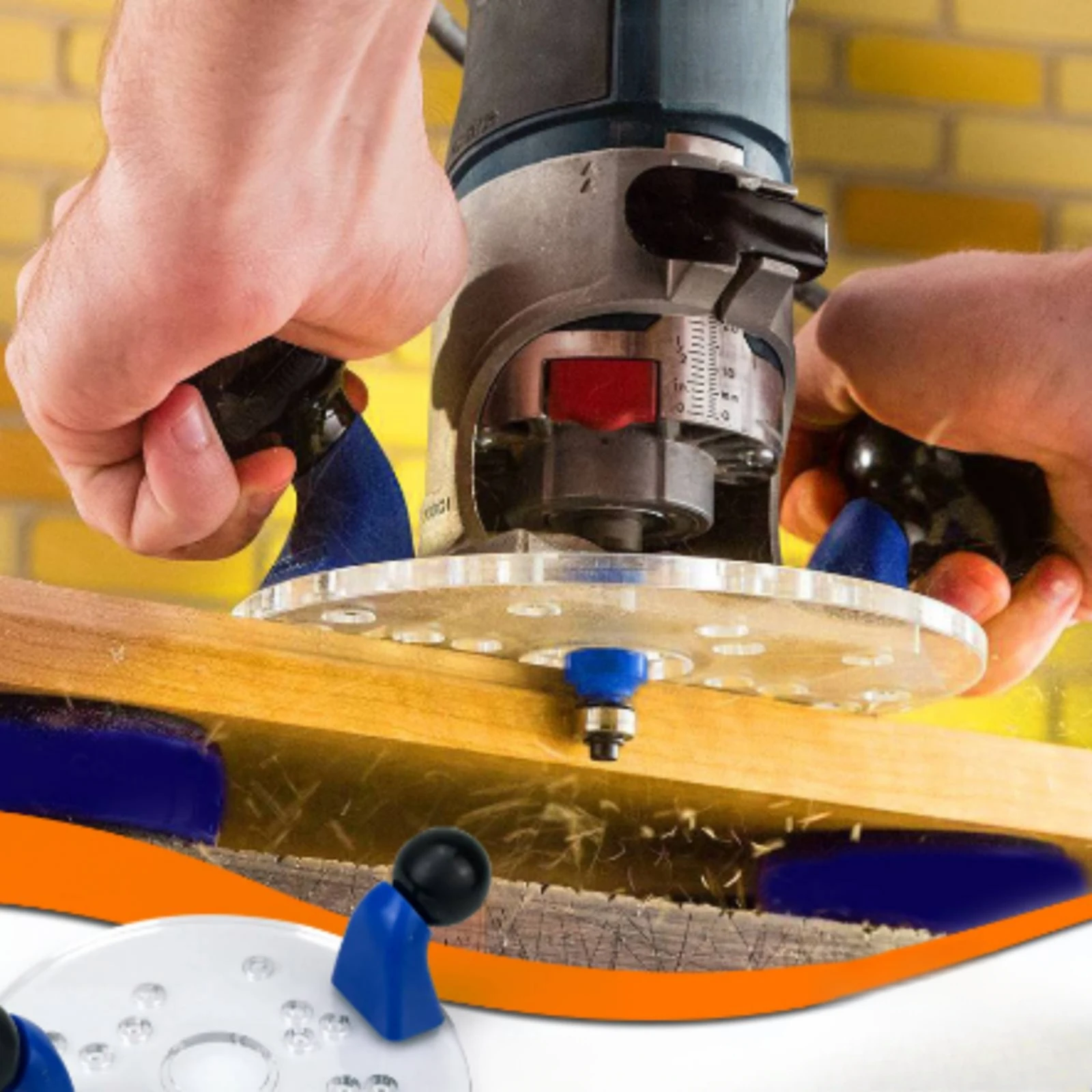 Transparent Router Positioning Plate Stable Circular Router Plate with Hand Knobs Sturdy Lightweight for Woodworkers