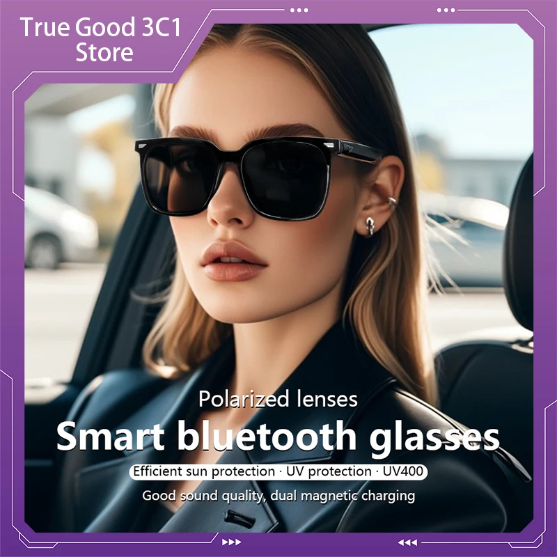 Smart Glasses Gs01 Bluetooth Glasses Music Calls Driving Navigation Uv Resistant Polarized Lenses Wearing Comfortable Sunglasses