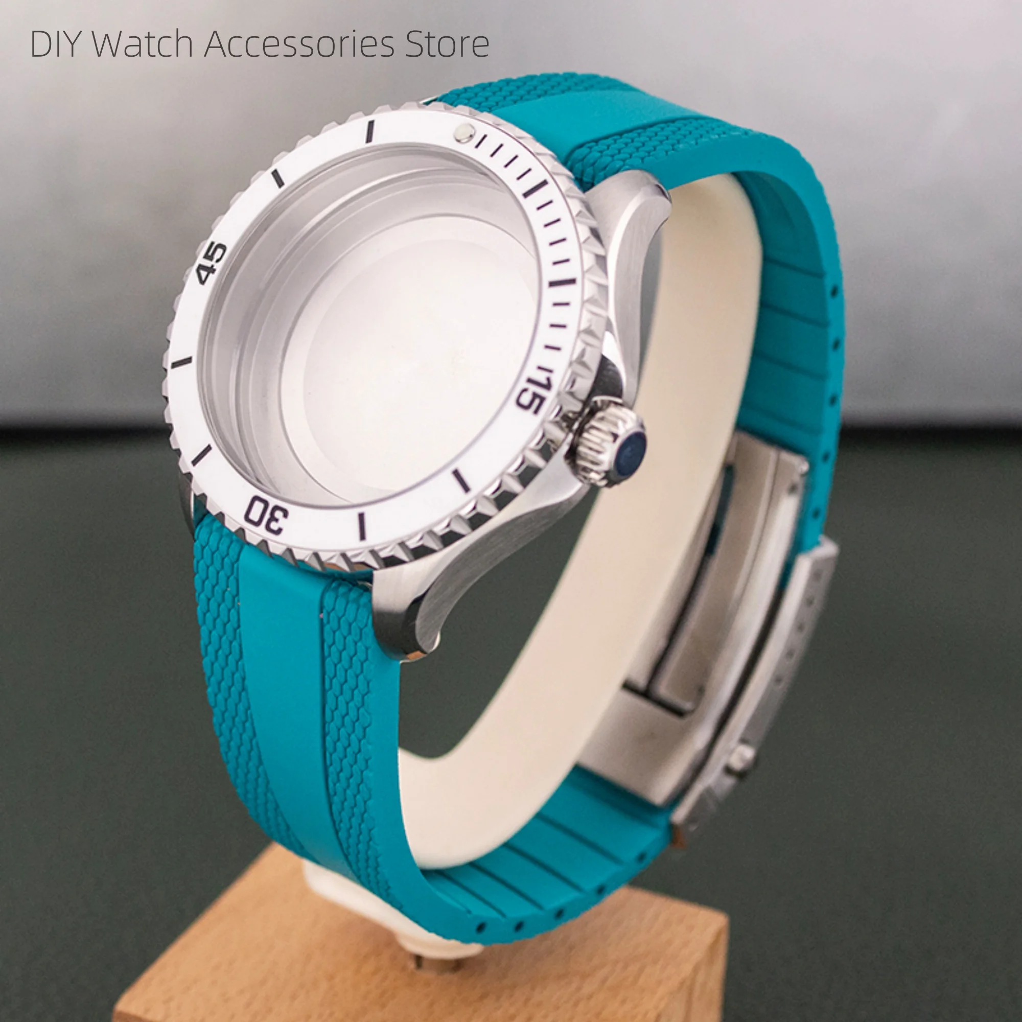 

for SUPEROCEAN Case 200m Dive Watch Case NH35 Case Luminous Dial Hands Stainless Steel Sapphire Crystal Case fit NH35 Movement