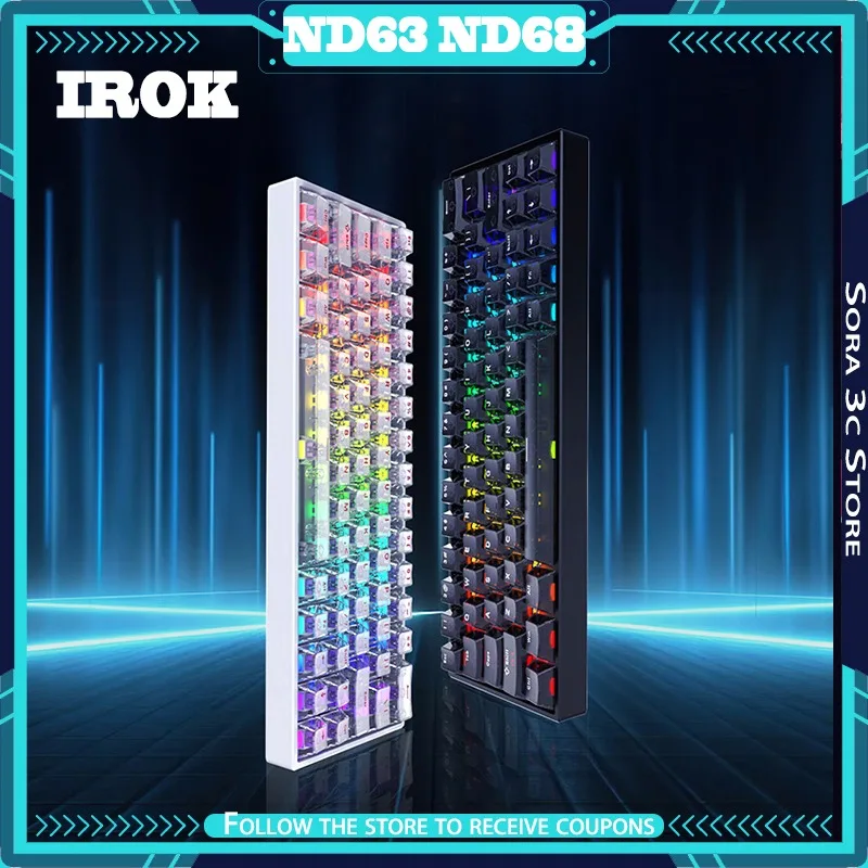IROK ND63 ND68 Series Magnetic Axis Keyboard Wired 0.125ms Low Delay 8k Return Rate Custom Gaming Keyboard Laptop Accessories