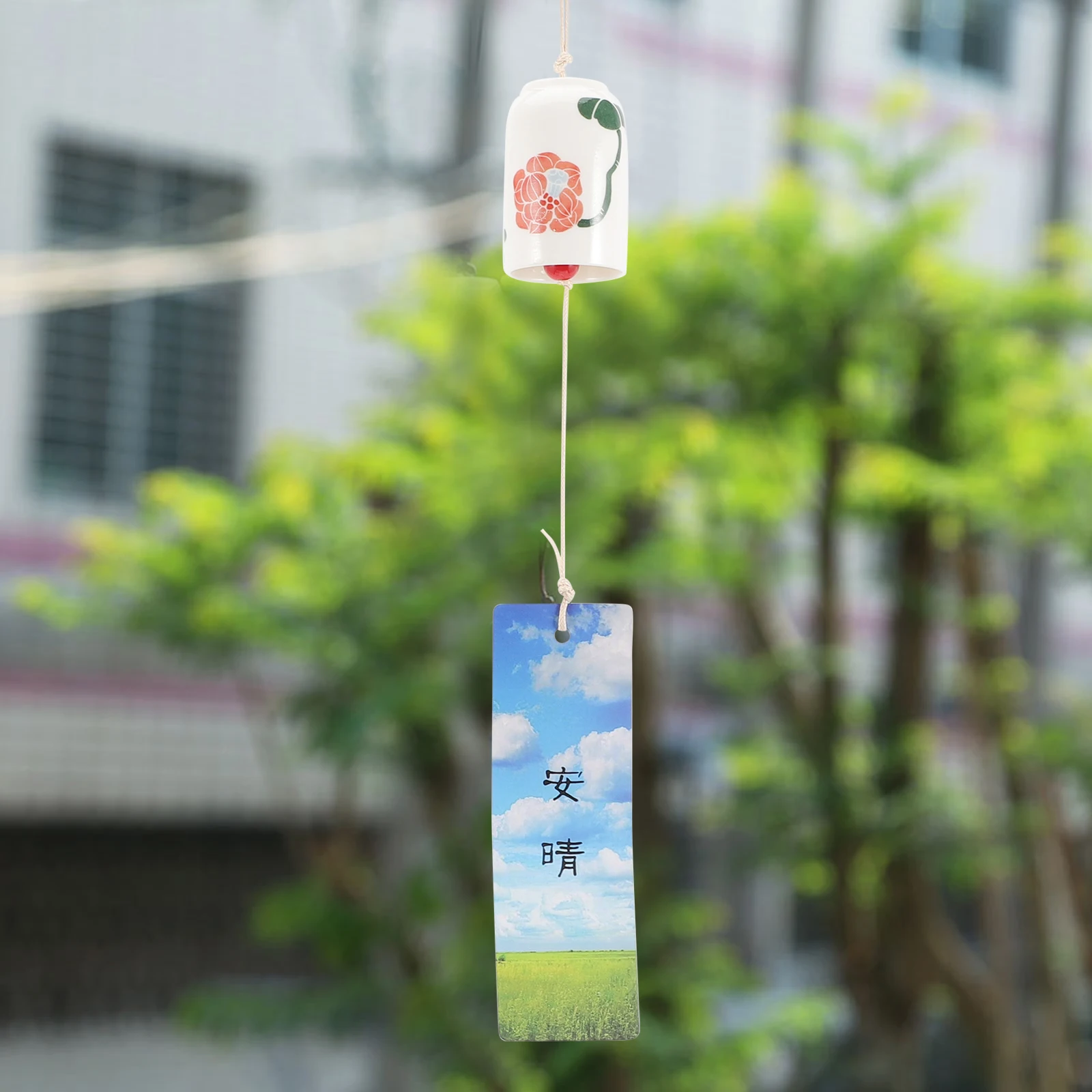 

Japanese Style Wind Chime Outdoor Glass Courtyard Pendant Home Decorative Craft for Garden Balcony Yard Balcony Wind Bells