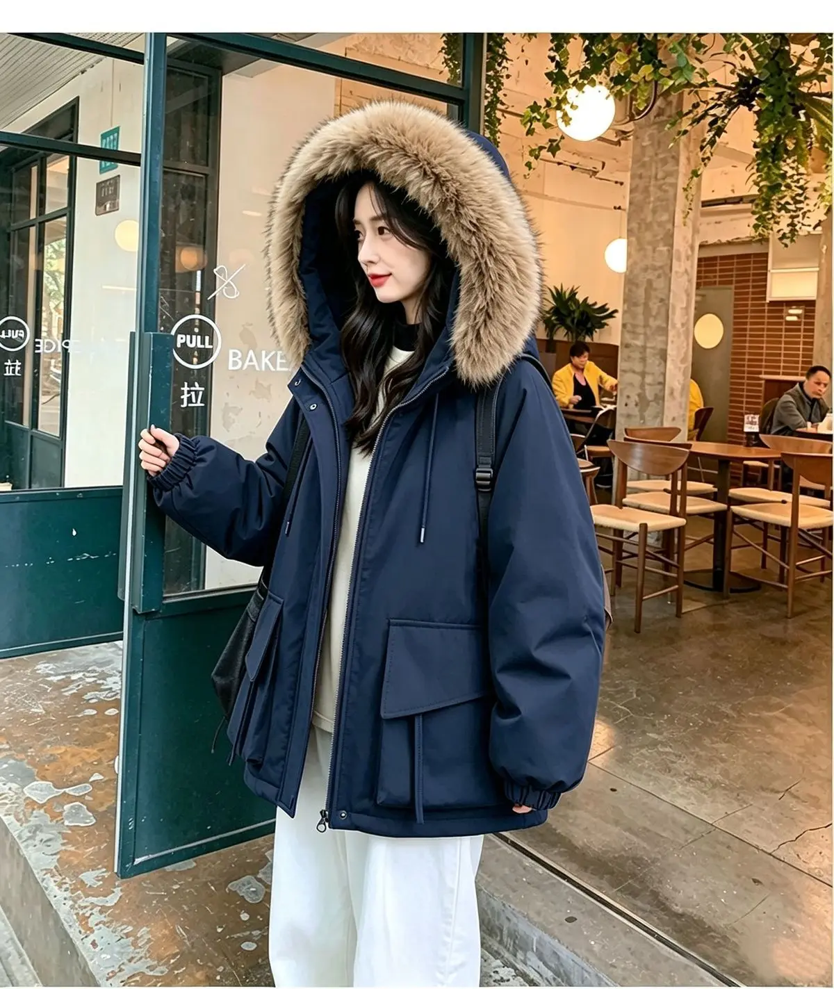 Detachable Large fur collar Plush Thick Cotton Jacket 2026 Autumn Winter New Warm Parker COAT Women's Medium long Cotton Jackets