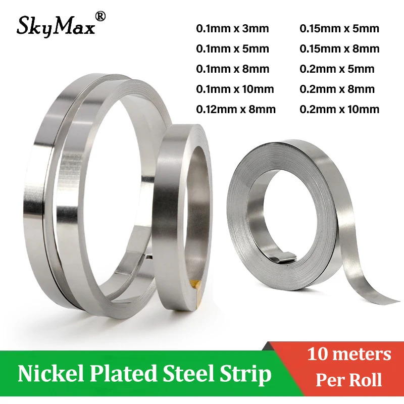 

Nickel Plated Steel Strip for 18650 21700 Li-ion Battery THK0.1/0.12/0.15/0.2mm Spot Welding Steel Belt Battery Connectors Tools