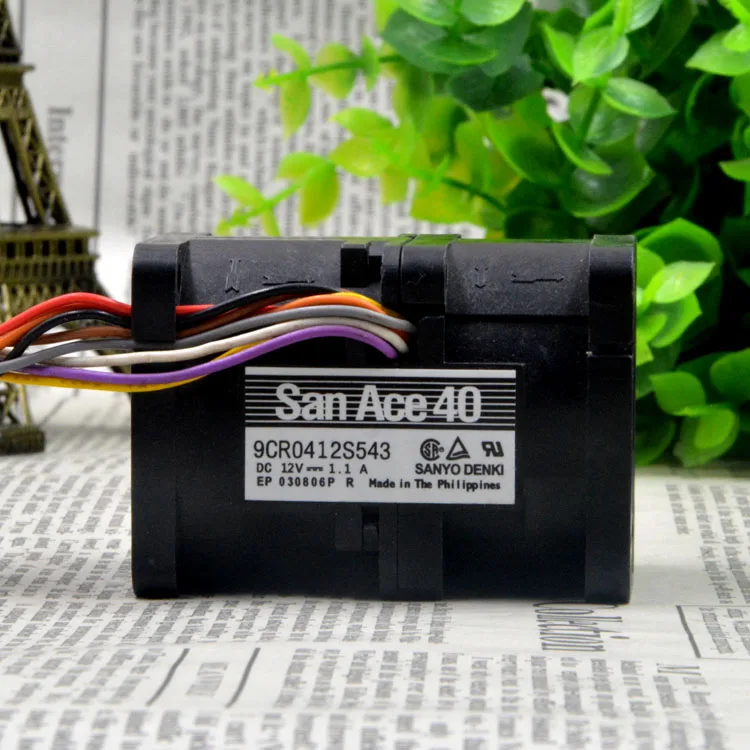 San Ace 40 Sanyo 9CR0412S543 4056 40mm 4cm 12V 1.1A Temperature Control Dual Motor High Speed Server Fan