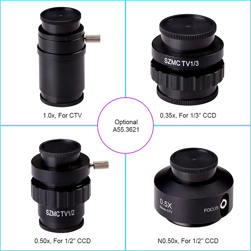 OPTO-EDU A23.3645-B3LST 0.7X - 4.5X Trinocular With Double Pipe LED Stereo Zoom Microscopio