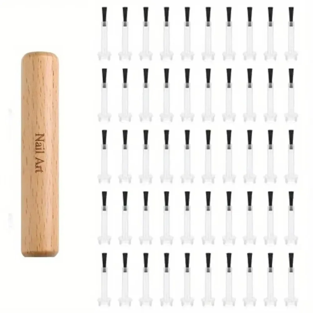Detachable Nail Art Brush Set Wooden Grip Dual-Ended Multi-Functional Nail Polish Brushes Durable Bristles Non-Deform