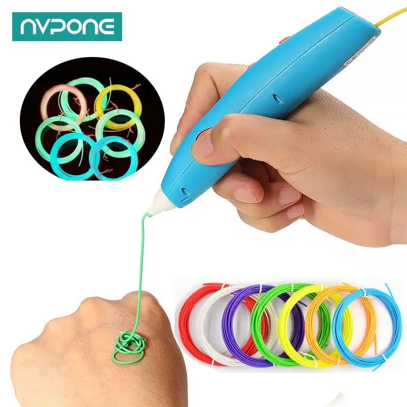 

5M 6 Colors 3D Pen Noctilucent Fluorescence Luminous PLA Filament 1.75mm Glow In The Dark Plastic 3D Printing Pen Materials