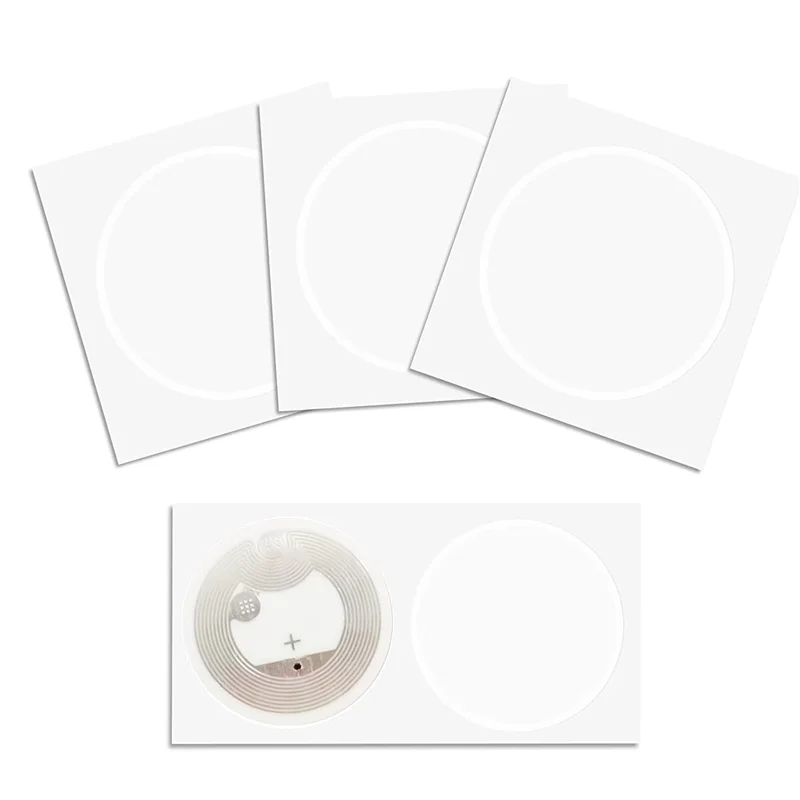 A25P 300Pcs NFC Ntag216 Sticker Ntag216 NFC Tags NFC 216 Tag Ntag216 NFC Cards 13.56Mhz NFC Tag Stickers 888 Bytes Memory