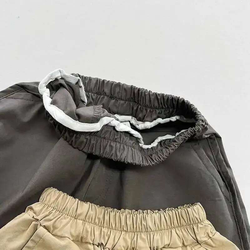 코튼 스플라이스 2023 용수철 가을 신상 어린이 바지, 캐주얼 남아 여아 바지, 느슨한 한국 유아복, 1-8 세 아동복