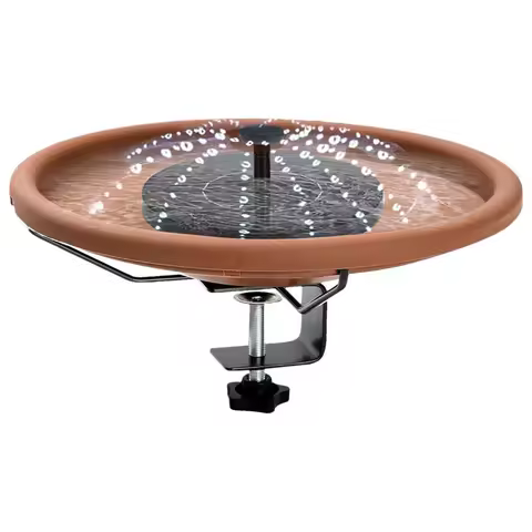 Deck Mounted Bird Bath Balcony Railing Bird Bath With Solar Fountain Garden Decorations Fence Clamp Bird Bath Fountains For