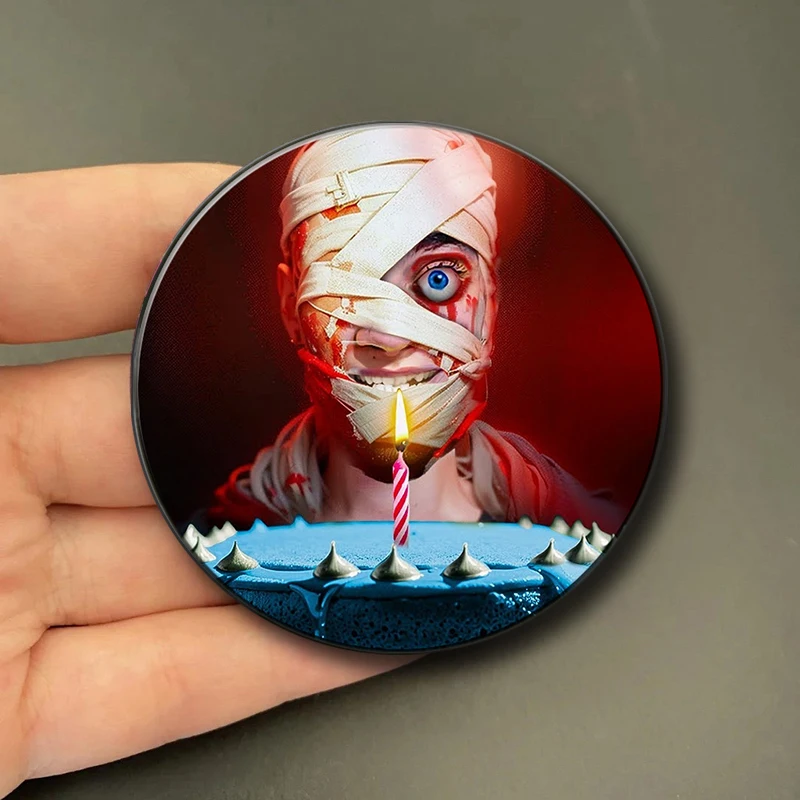 58MM Hot Horror Game Mouthwashing Anya Soft Button Pin Jimmy Curly Anime Brooch Badge Bag Decor Accessories Gamer Collect Gifts