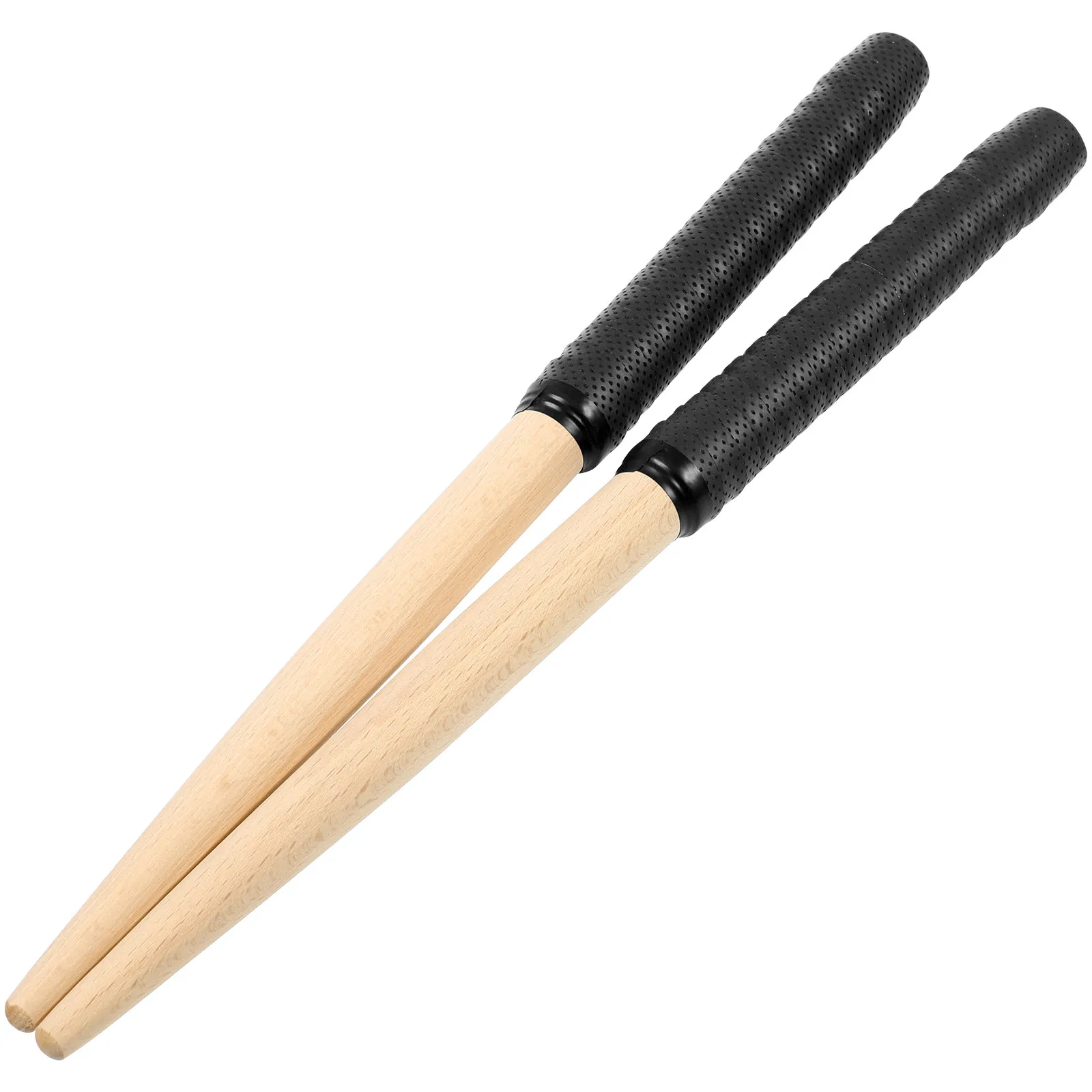 Pair Taiko Drumsticks Black 350x20mm Tapered Lightweight Resilience Balance Maibachi Drum Sticks for Tatakon