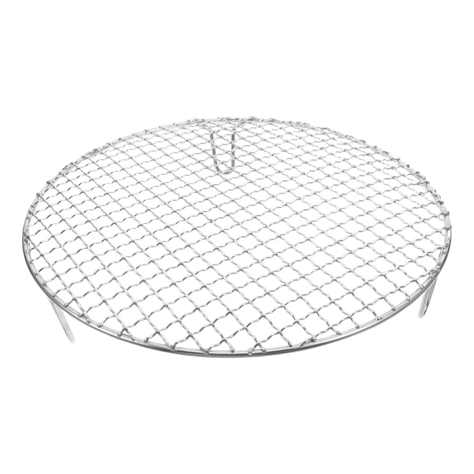 

Stainless Steel Round Barbecue Grill Rack Elevated Cooking Grate for Outdoor Indoor Charcoal Roast Steam Multi Purpose