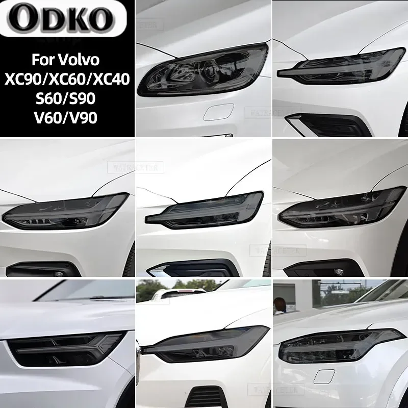 

Для Volvo XC40 XC60 XC90 S60 S90 V60 V90 2020 2021 2022 дымчатый черный ТПУ стикер прозрачная защитная пленка для автомобильных фар