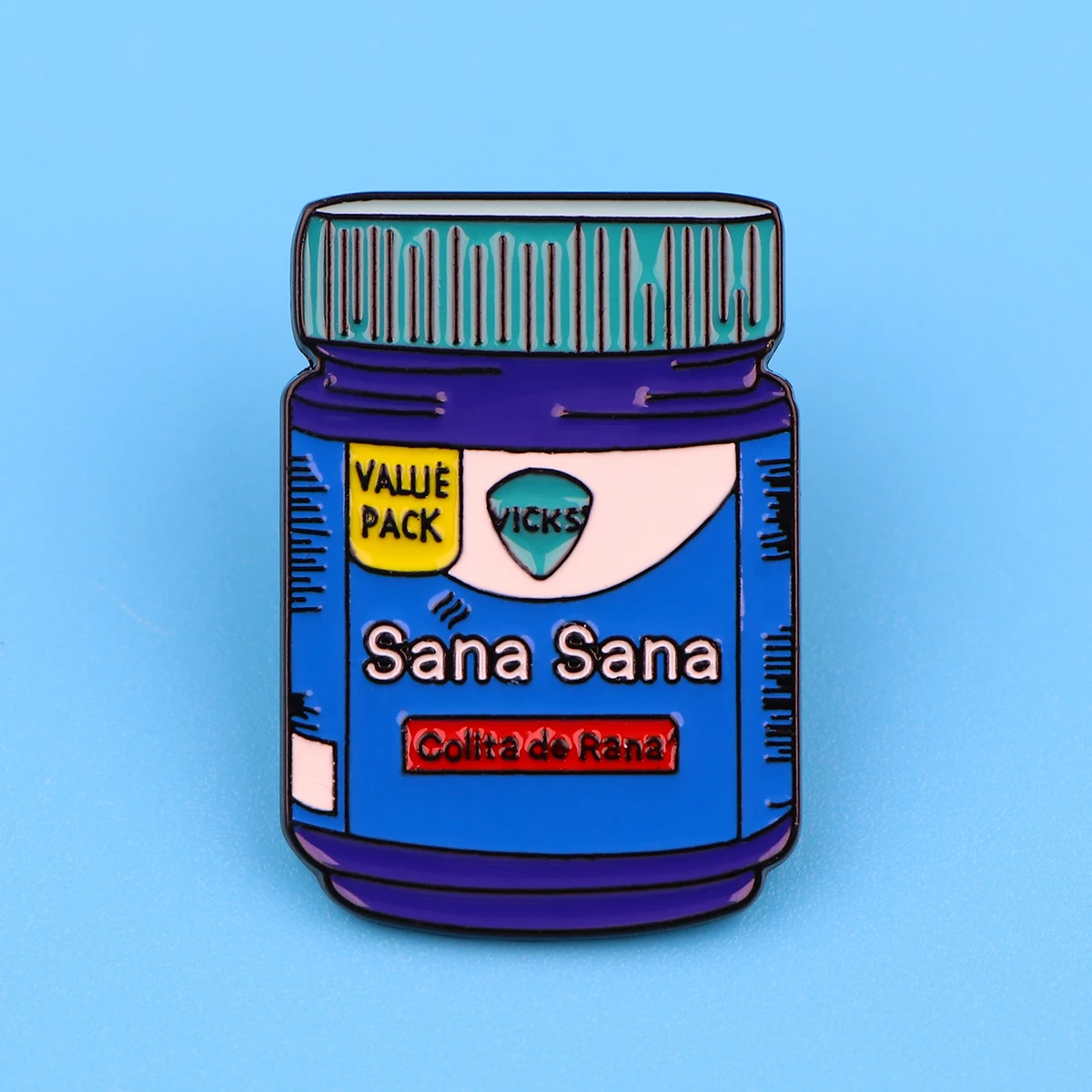 Blaue Medizinflasche, spanische Kultur, Emaille-Anstecknadel, Cartoon-Anstecknadeln für Rucksäcke, Broschen für Kleidung, Schmuck, Geschenke für Freunde