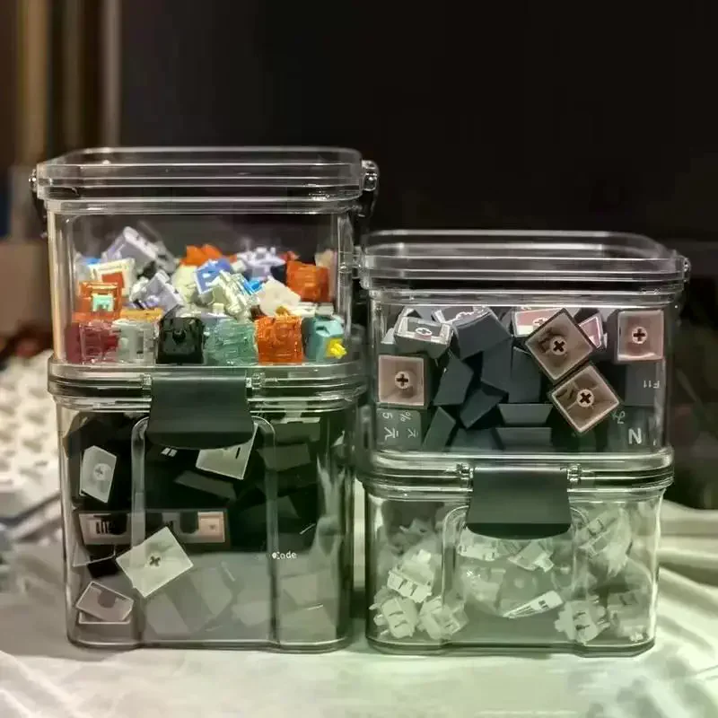 Keyboard Switches Container Storage Box PC Polycarbonate Switches Box For Mechanical Keyboard 460ml Multi-purpose Use