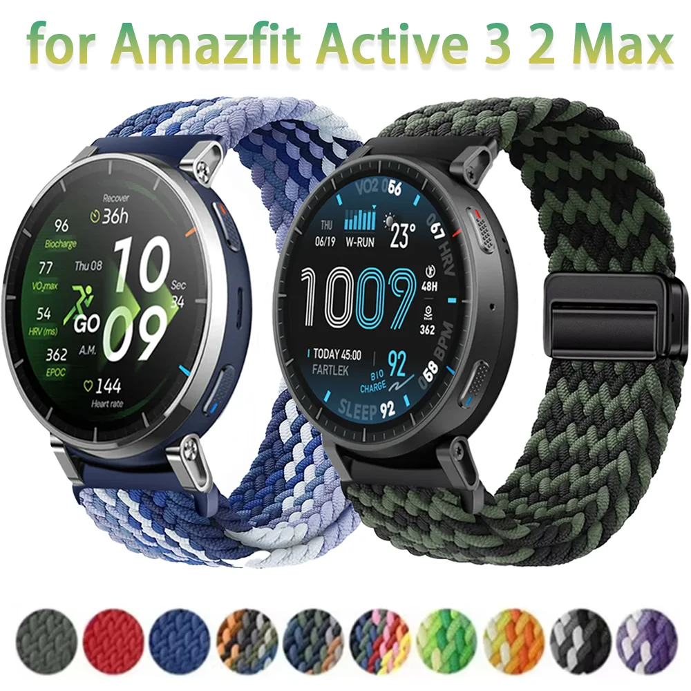 20/22mm Nylon-Armband für Amazfit Active Max T-Rex3 Pro 48/44mm Balance 2 Bip 6 5 Magnetisches Armband Amazfit Active 3 2 GTS 4 Uhrenband