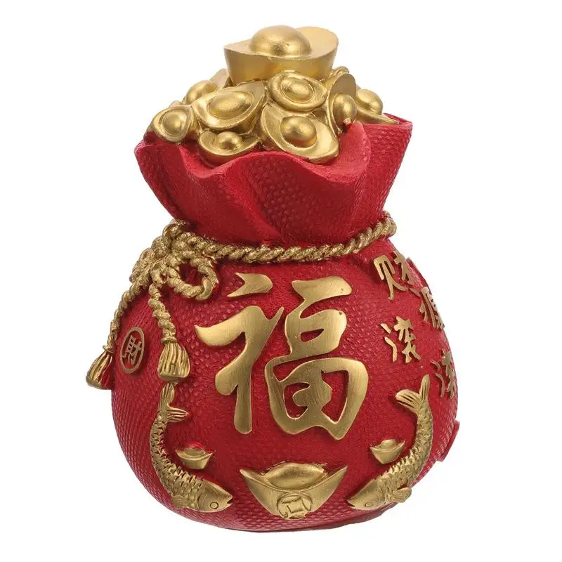 

Chinese Spring Festival Decoration Resin Craft Money Bank Lucky Bag Piggy Bank Money Saving Box Lucky Bag Piggy Bank Ornaments